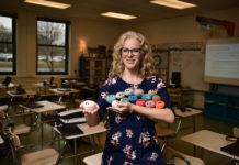MCPS teacher Maura Moore crochets "meeps" for her students and co-workers