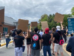 Scenes from the Black Lives Matter protest at the Connie Morella Library in Bethesda on Tuesday, June 2