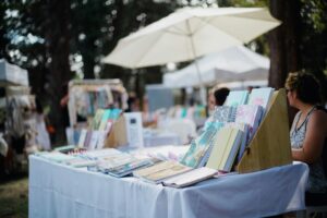 An artist at an outdoor fair