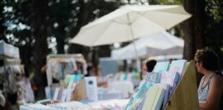 An artist at an outdoor fair
