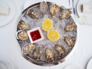 Oysters on a platter